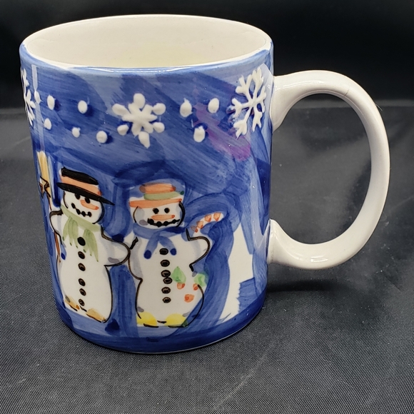 Tabletops Unlimited snow couple coffee tea mugs snowmen - Picture 2 of 6